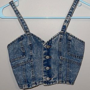 Denim jean crop top